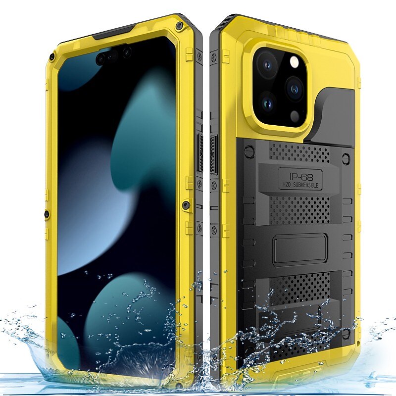 Phone Case For iPhone 16 15 14 Pro Max Plus 16e 13 12 Pro Max Mini Waterproof Case Detachable with Lanyard Shockproof PET Aluminum Alloy Silicone