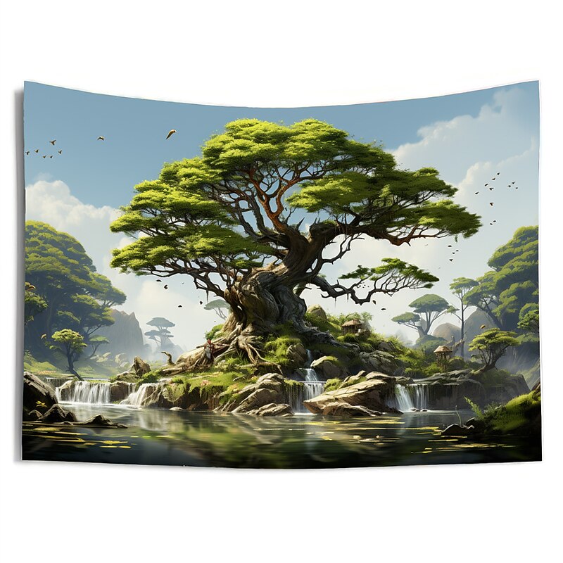 Magic Tree Houses Hanging Tapestry Wall Art Large Tapestry Mural Decor Photograph Backdrop Blanket Curtain Home Bedroom Living Room Decoration 12