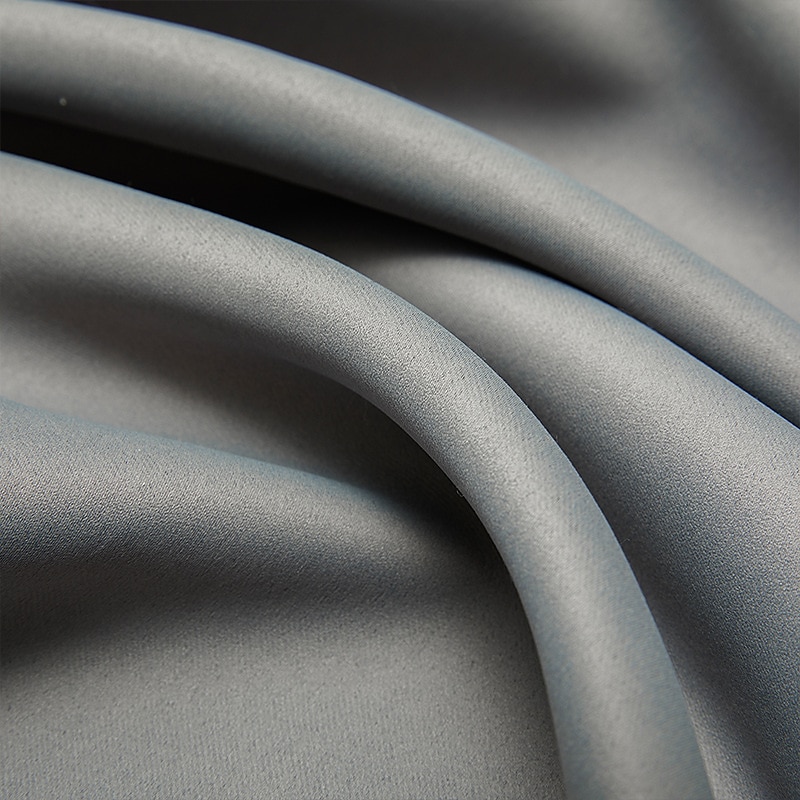 Grey Blackout Curtain 1 Panel Grommet Thermal Insulated Room Darkening Curtains for Bedroom and Living Room IKEA Series2