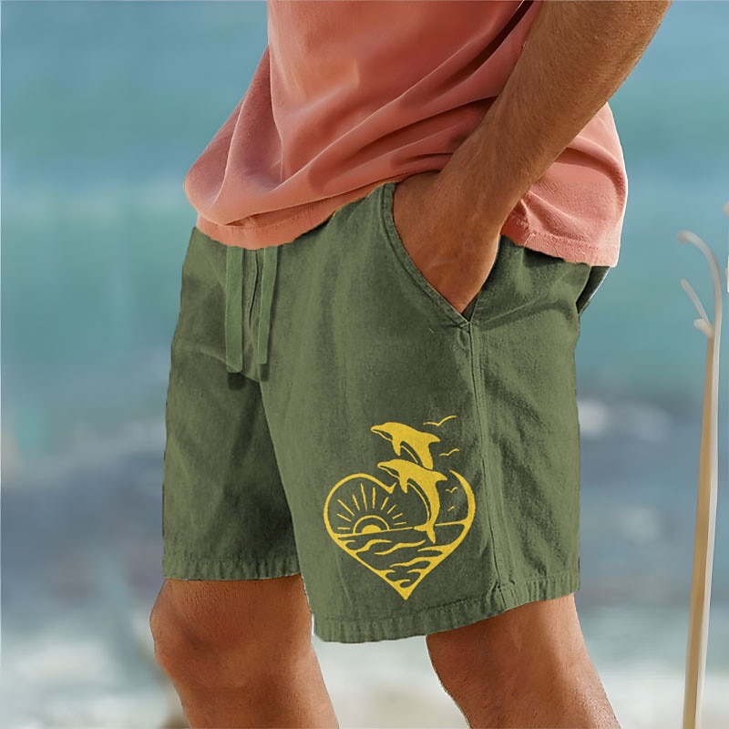 Men's Animal Dolphin Shorts Summer Shorts Beach Shorts Mid Waist Hawaiian Casual Outdoor Holiday Going out Drawstring Elastic Waist Print Designer Clothing Apparel3