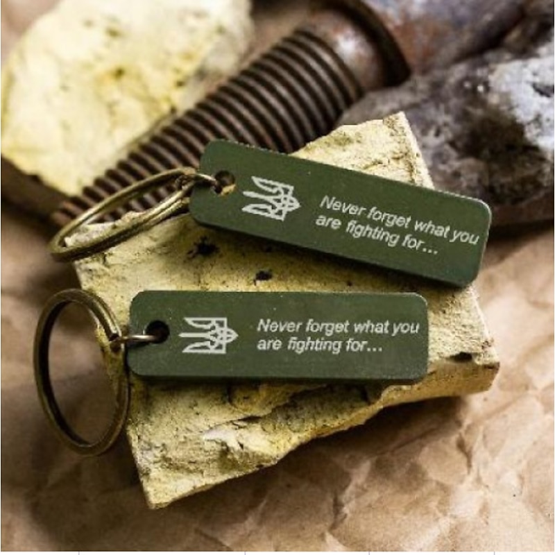 Ukrainian Brutal Military Keychain, Brutal Keychain for Men Military Gifts for Metal Keychain Memory Military Gifts Unique Ukrainian Key Ring Anniversary Gift