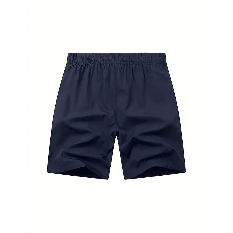 Men's Athletic Shorts Running Shorts Gym Shorts Sports Going out Weekend Breathable Quick Dry Running Casual Pocket Drawstring Elastic Waist Plain Knee Length Gymnatics Activewear Black Dark Blue4