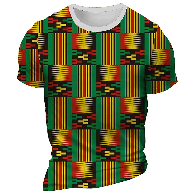 Men's Graphic T Shirt Short Sleeve T shirt 3D Print Crew Neck Shirt Daily Designer Retro Vintage Sports Outdoor Holiday Going out Yellow Blue Dark Green Spring & Summer Clothing Apparel S M L XL 2XL