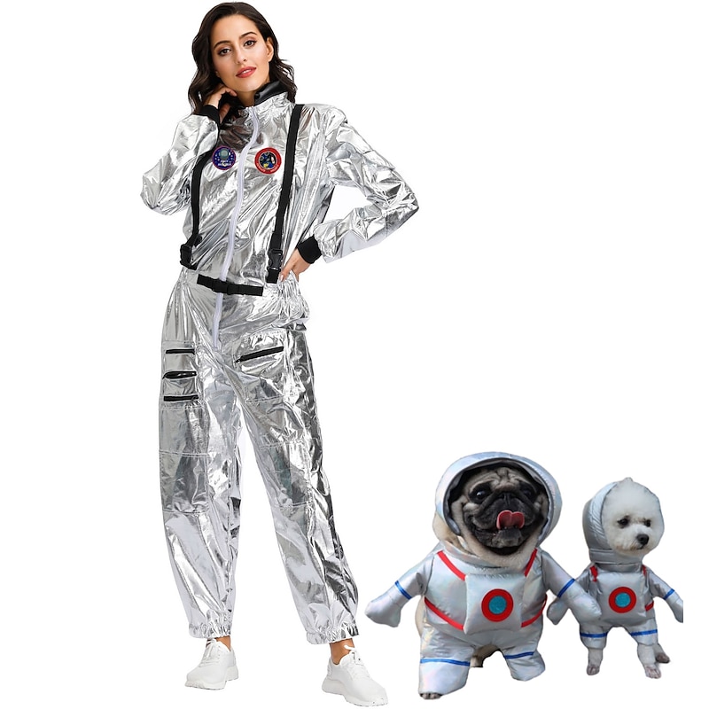 Astronaut Halloween Cosplay Costume Masquerade Cosplay Adults' Men's Women's Dog's Halloween Carnival Masquerade Party Masquerade Bachelorette Party Easy Halloween Costumes Dress Up