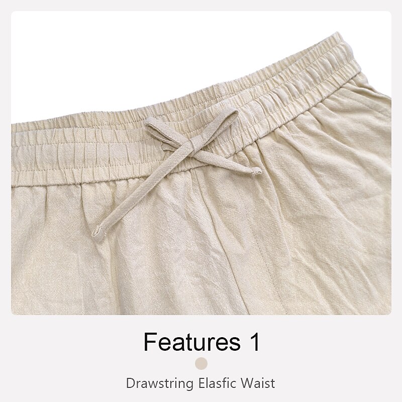 Men's Ethnic Sunfire Linen Pants Pants Trousers Baggy Pants Mid Waist Vintage Outdoor Daily Wear Streetwear Fall & Winter Black White Green4