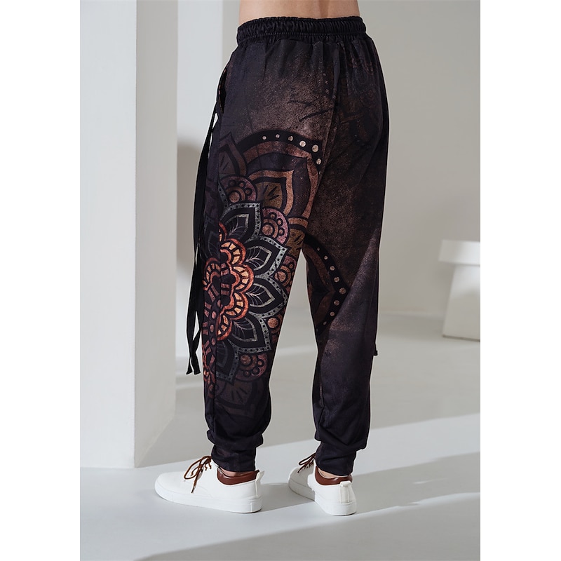 Men's Sweatpants Joggers Trousers Drawstring Elastic Waist 3D Print Graphic Prints Comfort Breathable Sports Outdoor Casual Daily Cotton Blend Terry Streetwear Designer Blue Purple Micro-elastic3