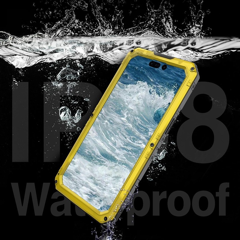 Phone Case For iPhone 16 15 14 Pro Max Plus 16e 13 12 Pro Max Mini Waterproof Case Detachable with Lanyard Shockproof PET Aluminum Alloy Silicone2
