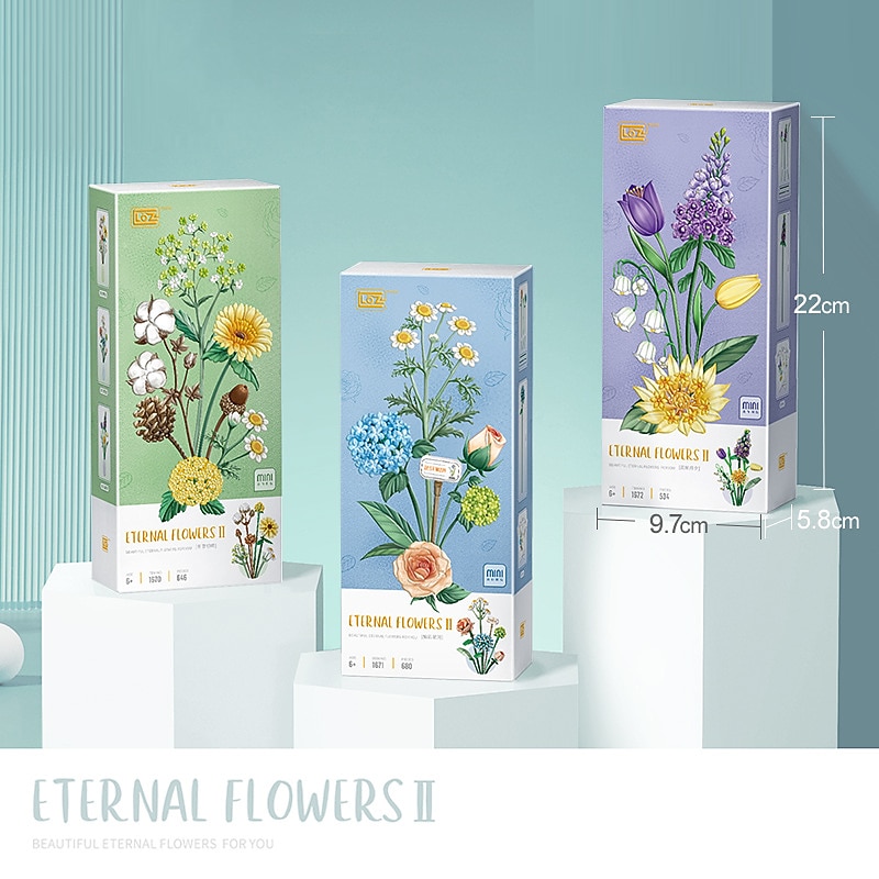 Women's Day Gifts Mini Blocks Flower Bouquet Building Sets Artificial Flowers Diy Unique Decoration Home 646 Pieces  for her Mother's Day Gifts for MoM3