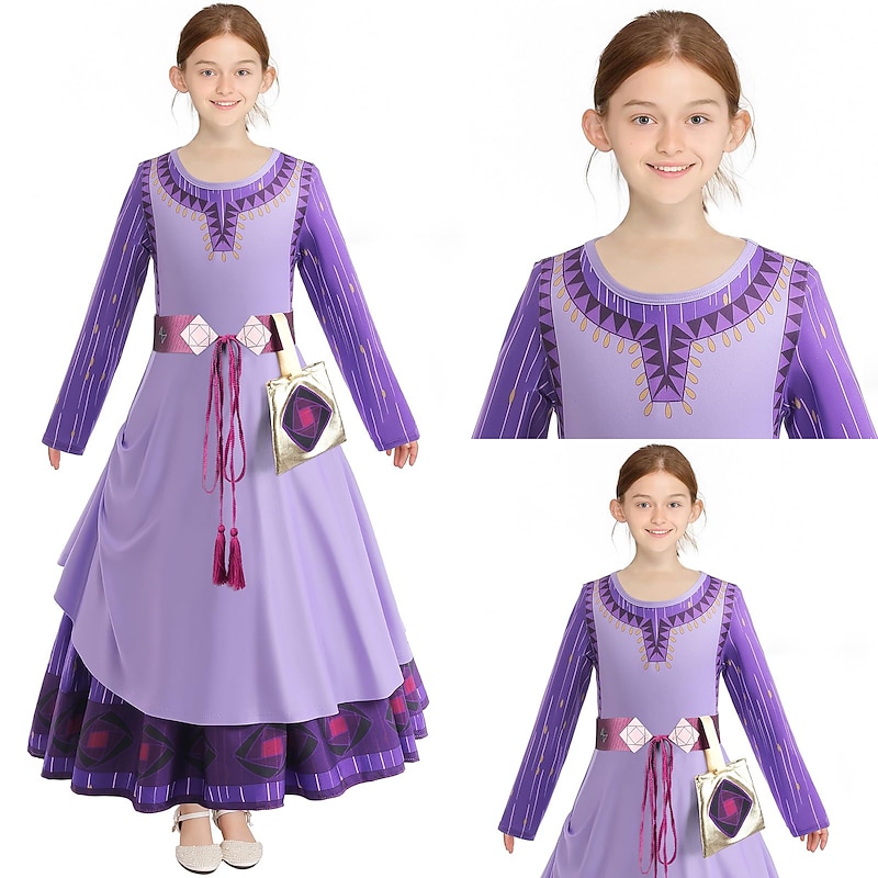 Wish Asha Dress Cosplay Costume Girls Princess Dress Cosplay Outfits Kids Dress Up Halloween Christmas Party3