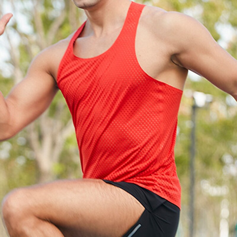 Men's GYM Tank Fitness Tank Basketball Shirt Men Tops Tank Crew Neck Sleeveless Sports & Outdoor Vacation Going out Casual Daily Gym Quick dry Breathable Soft Plain Black White Activewear Fashion4