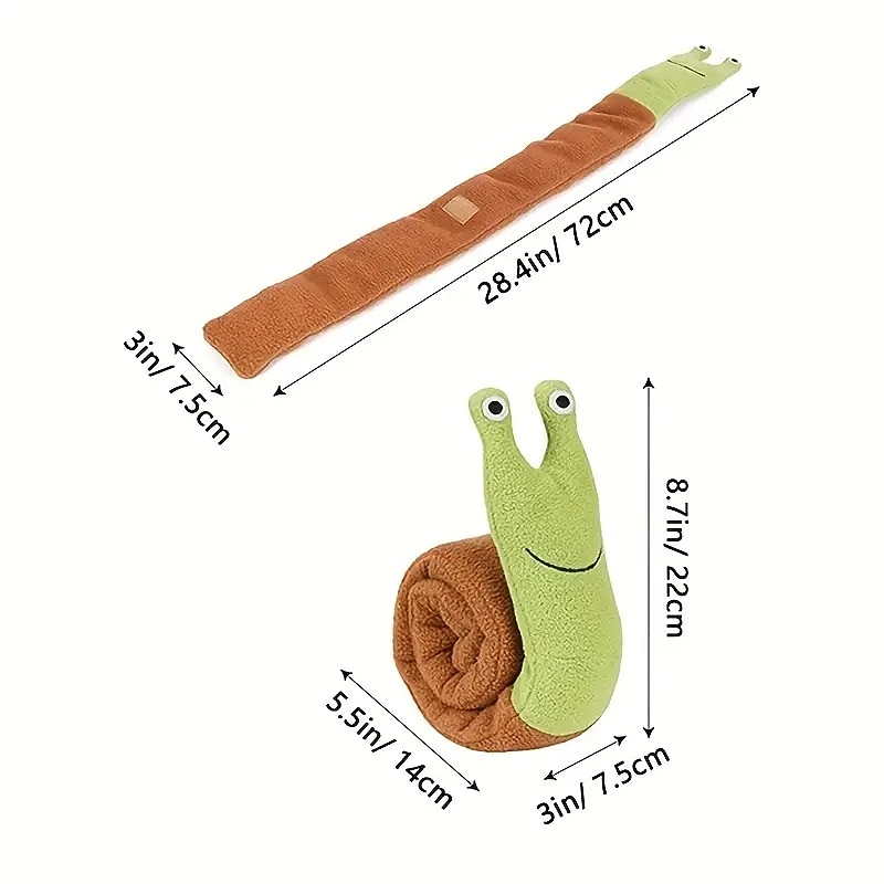 Interactive Snail Dog Toy - Plush Puzzle Treat Dispenser and Slow Feeder for Snuffle and Play2