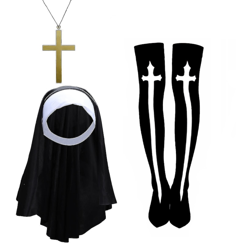 Nun Halloween Cosplay Costume Cosplay Adults' Women's Carnival Masquerade Mardi Gras Carnival Masquerade Easy Halloween Costumes Dress Up