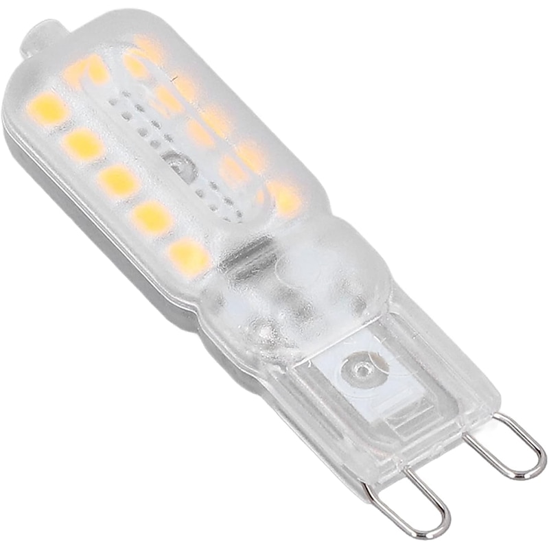 G9 LED Bulb 3000K Warm White/6000K White Light3/5W 30W/50W Halogen Equivalent G9 Bipin Base 360  Beam Corner Bulb for Home Lighting Clear Cover (5Pack)4