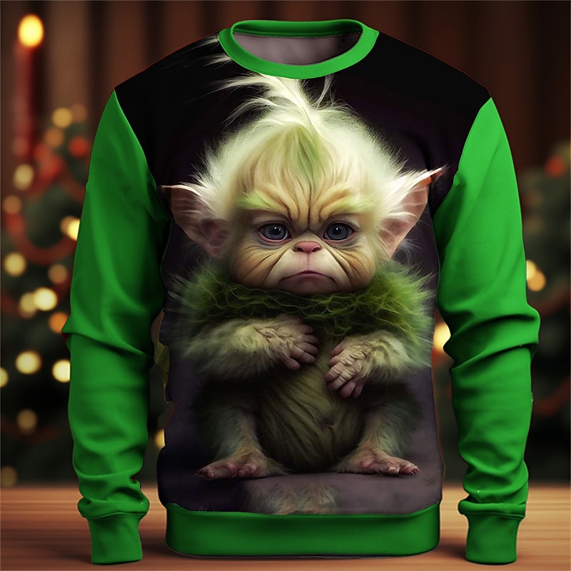 Men's Graphic Cartoon Color Block Sweatshirts Golf Pullover Sweatshirt Long Sleeve Sweatshirt Crew Neck Fashion Daily Casual 3D Print Vacation Holiday Going out Print Spring &  Fall2