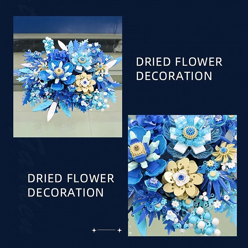 Women's Day Gifts 917PCS Fantasy Eternal Flower Building Blocks Plant Flower Assembly Brick Creative Desktop Decoration Romantic Gift Children Toy Valentine's Day Mother's Day Gifts for MoM3