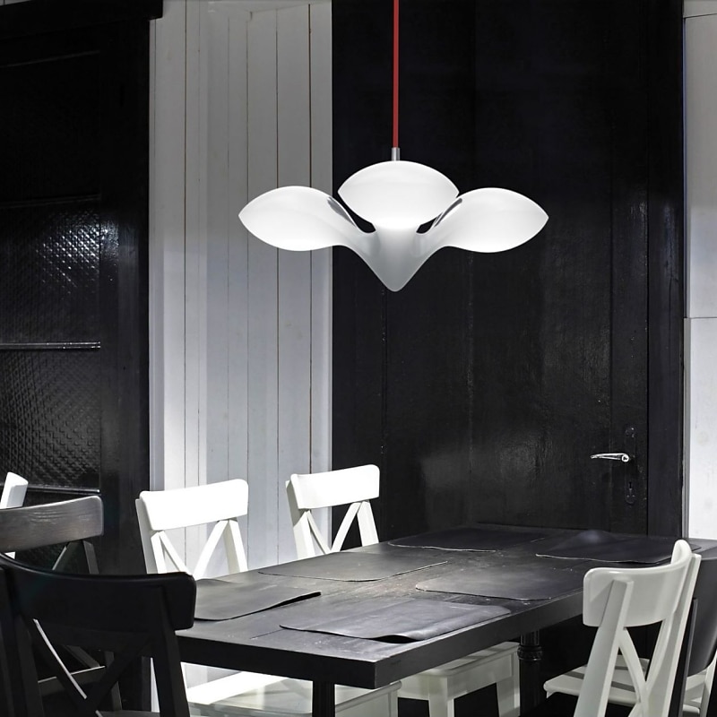 LED Pendant Lights White Seagull Light Dining Room Hanging Lamp Chandelier Stairs Hall Living Room Kitchen High Ceiling Lighting Hotel Bird Iron and Acrylic,Dimmable with Romote Control2