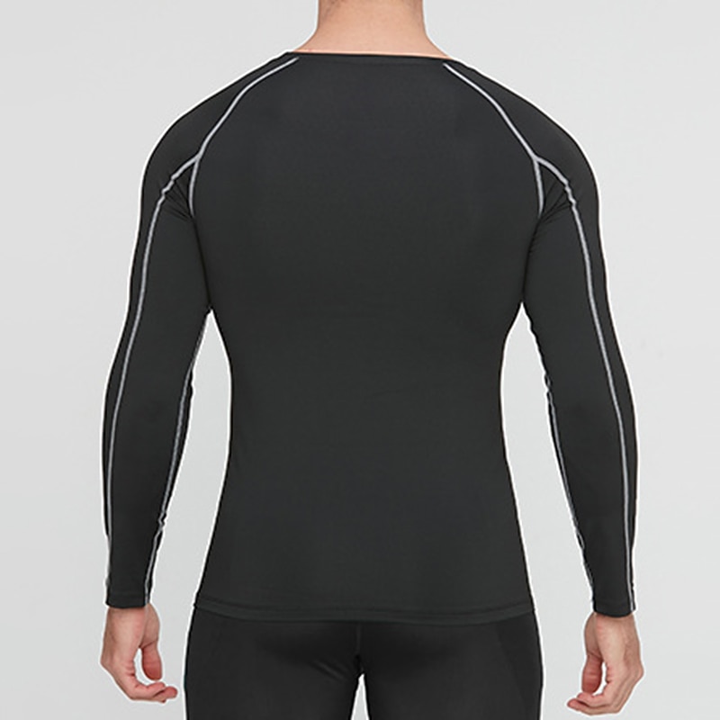 Men's T shirt Tee Gym Shirt Compression Shirt Fitness Shirt Men Tops Crew Neck Long Sleeve Sports & Outdoor Vacation Going out Casual Daily Quick dry Sweat wicking Breathable Soft Plain Wine Red Black3