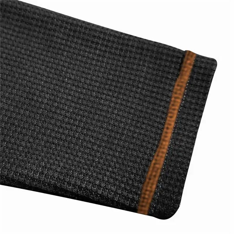 Men's Waffle Tee T Shirt Waffle Knit Tee Tee Top Long Sleeve Quarter Zip Spring &  Fall Plain Raglan Sleeve Fashion Designer Basic Patchwork Vacation Street Going out Black Top Tee for Men3