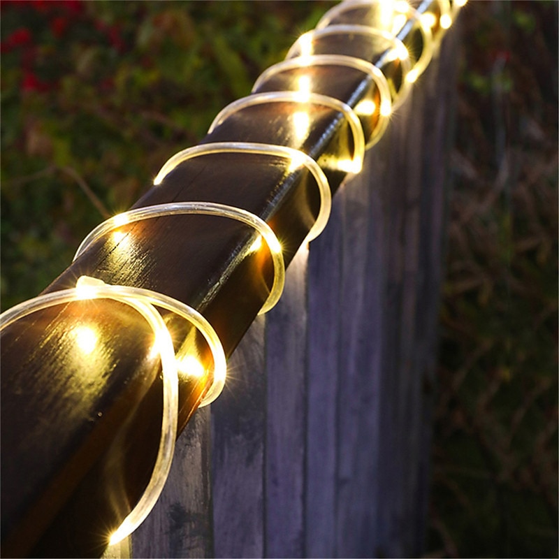 20M/30M/50M Sleeve Copper Wire String Lights, 8 Flash Modes, Outdoor Courtyard/Garden Christmas Decoration4