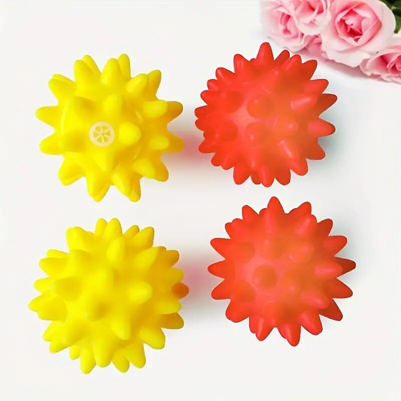Bring Fun and Cheer to Your Pet with this Colorful Rubber Ball Toy!3