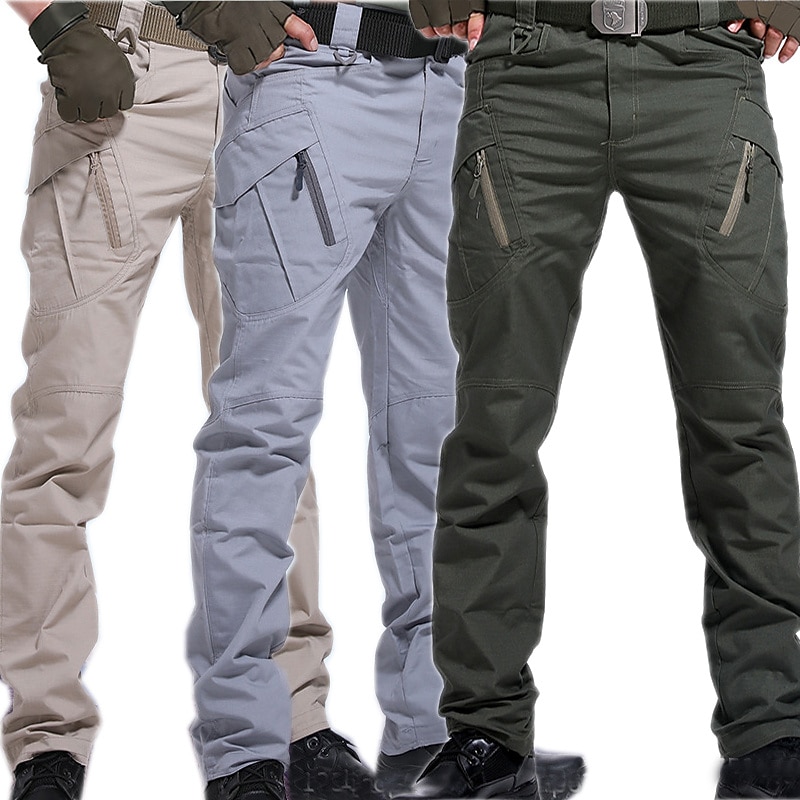 Men's Cargo Pants Cargo Trousers Combat Trousers Tactical Pants Hiking Pants Buttons Multi Pocket Straight Leg Plain Comfort Wearable Casual Daily Holiday Sports Fashion Black Green - Main Image
