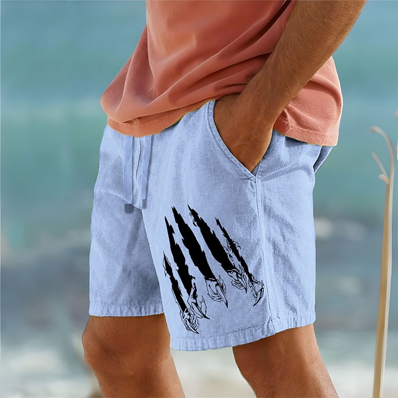 Men's Claw Marks Scratches Shorts Summer Shorts Beach Shorts Mid Waist Hawaiian Casual Outdoor Holiday Going out Drawstring Elastic Waist Print Designer Clothing Apparel2