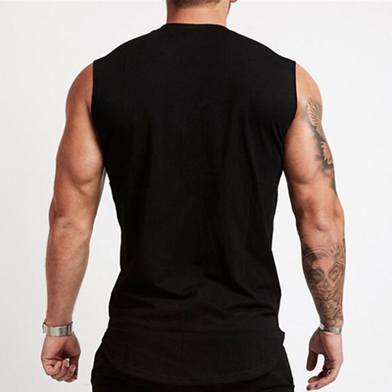 Men's GYM Tank Running Tank Workout Tank Men Tops V Neck Sleeveless Sports & Outdoor Vacation Going out Casual Daily Quick dry Moisture Wicking Breathable Soft Plain Black White Activewear Fashion3