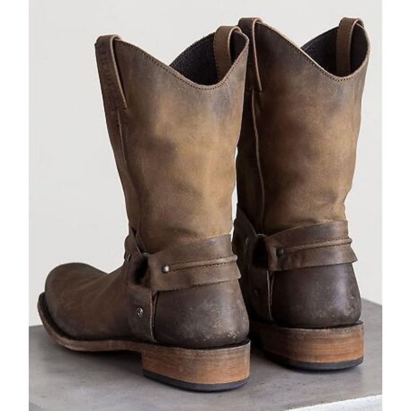 Retro Vintage Medieval Renaissance Shoes Western Boot Flat Jazz Boots Pirate Viking West Cowboy Rivet Solid Color Fancy Dress Men's Women's Pirate Steampunk Halloween Carnival Masquerade Performance2