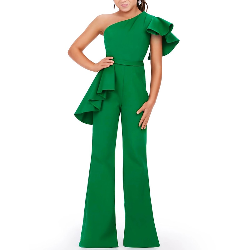 Jumpsuits Floor Length Flower Girl Dress Birthday Girls Cute Prom Dress Chiffon with Solid Color Disco Fit 3-16 Years dress to impress stretch dress