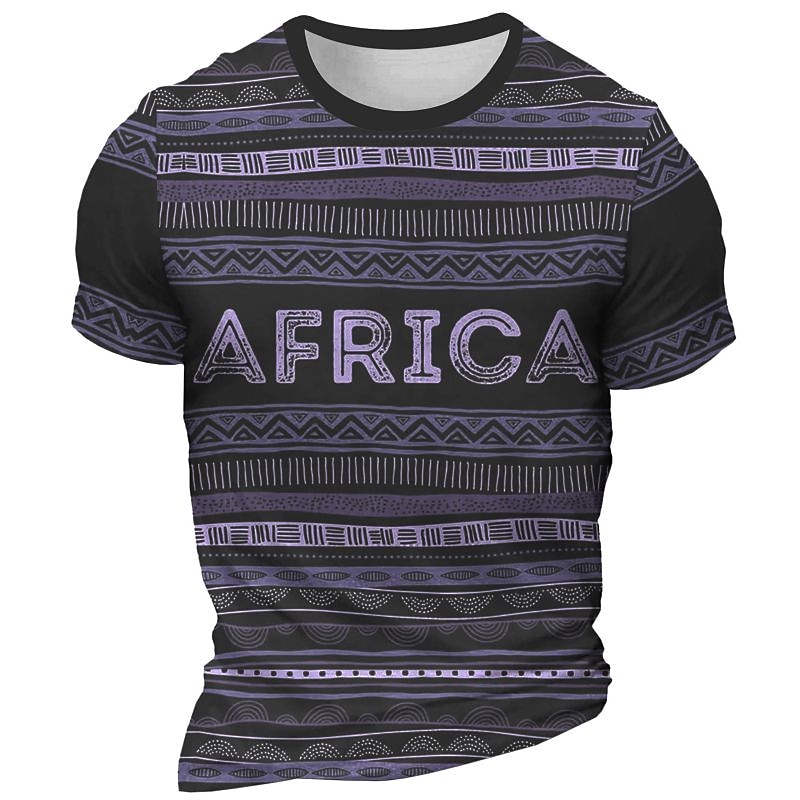 Men's Graphic Stripes South Africa T Shirt Short Sleeve T shirt 3D Print Crew Neck Shirt Daily Designer Retro Vintage Sports Outdoor Holiday Going out Red Blue Dark Green Spring & Summer Clothing2