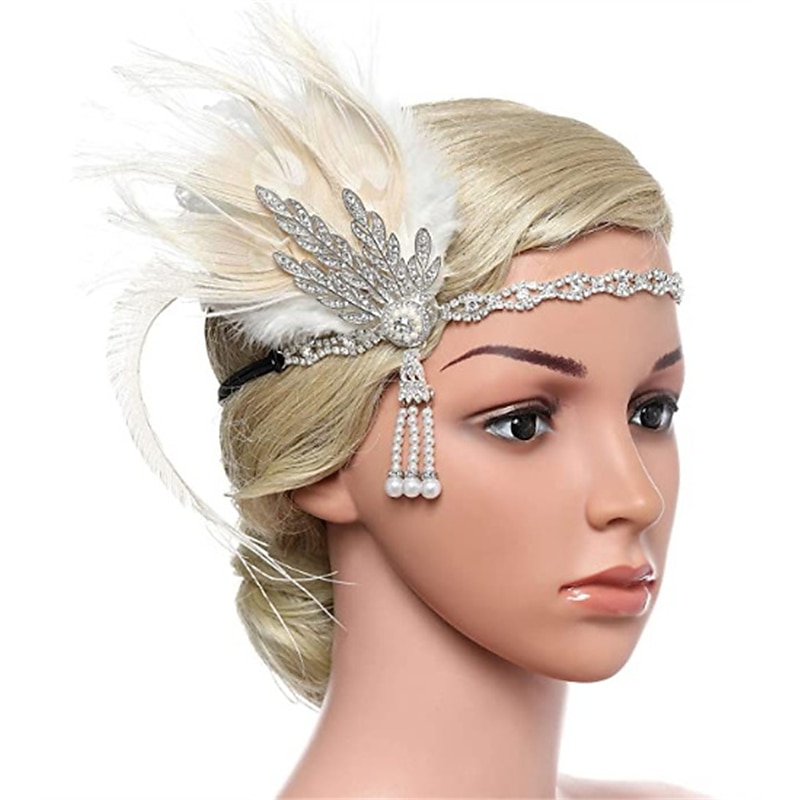 Head Jewelry Flapper Headband Feathers Headband Retro Vintage 1920s Alloy For The Great Gatsby Cosplay Carnival Women's Costume Jewelry Fashion Jewelry2