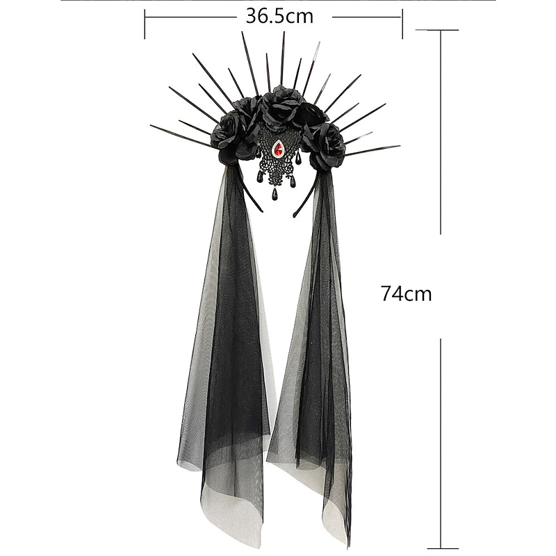 Retro Vintage Punk & Gothic Medieval Headband Witch Queen Fancy Dress Women's Fantasy Halloween Masquerade Halloween Masquerade Adults' Headband2