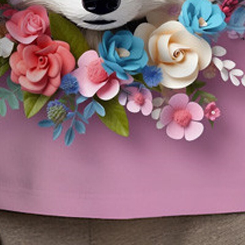 Easter Girls' 3D Floral Fox Tee Shirts Long Sleeve 3D Print Spring Fall Active Fashion Cute Kids 3-12 Years Crew Neck Outdoor Casual Daily Regular Fit3