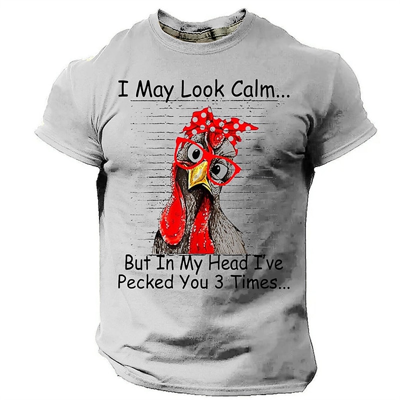 Men's Rude Offensive Veterans Day Patriot Patriotic Veteran Graphic Animal Chick T shirt Short Sleeve T shirt 3D Print Crew Neck Shirt Daily Designer Retro Vintage Sports Outdoor Holiday Going out