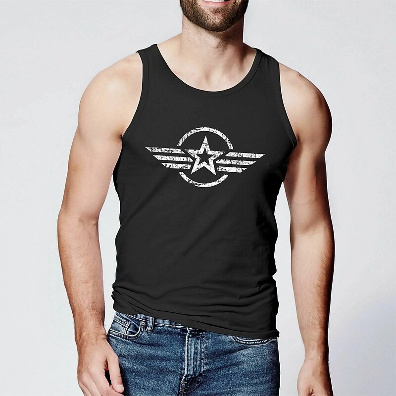 Men's Graphic Creepy Lettering Letter Vest Top Sleeveless T Shirt for Men Sleeveless T shirt 3D Print Crew Neck Shirt Fashion Designer Muscle Daily Sports Running Black & Yellow Black White Spring3