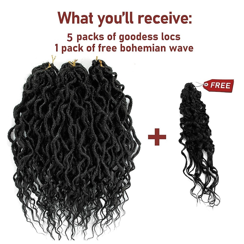Faux Locs Crochet Hair For Black Women Soft Locs 24 Inch Goddess Crochet Hair Curly Ends Dreadlocks Boho Style Synthetic Braiding Hair Extensions4