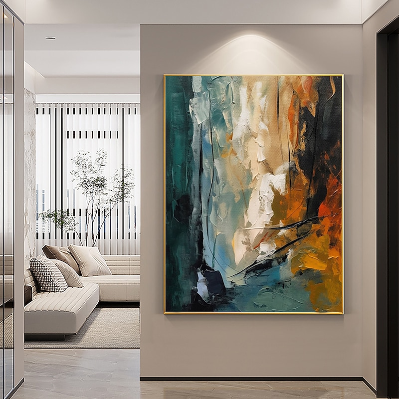 Hand Painted Abstract Painting on Canvas Wall Art  Large Abstract Custom  Modern Acrylic Painting Abstract Wall Art painting for Living Room bedroom Wall Home Decor ready to hang or canvas4