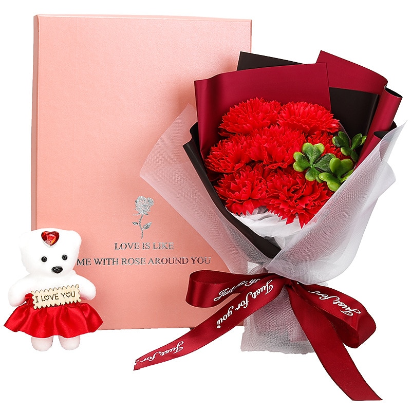 Women's Day Gifts  Valentine's Day 7 Rose Soap Bouquet Gift Box Carnation Qixi Valentine's Day Mother's Day Nurse's Day Gift Mother's Day Gifts for MoM2