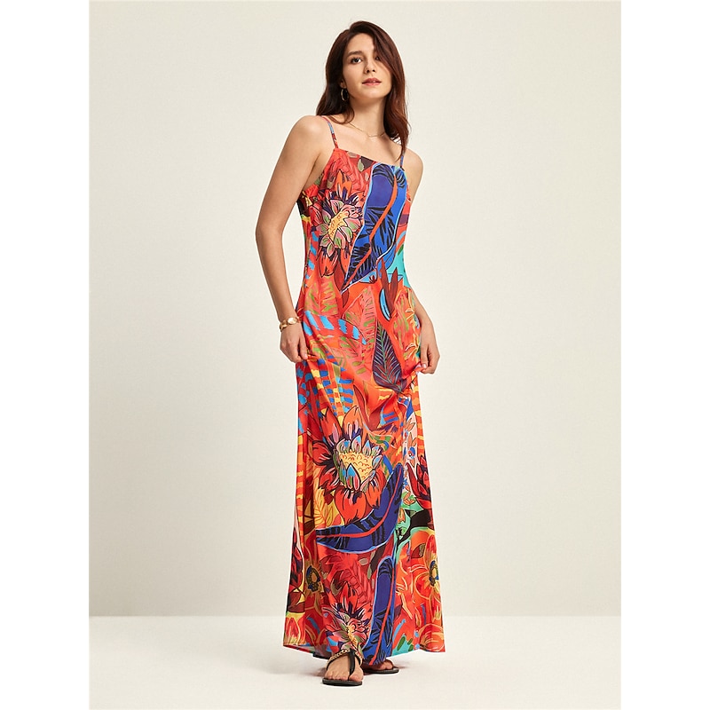 Tropical Print Summer Fashion Vacation Maxi Dress4