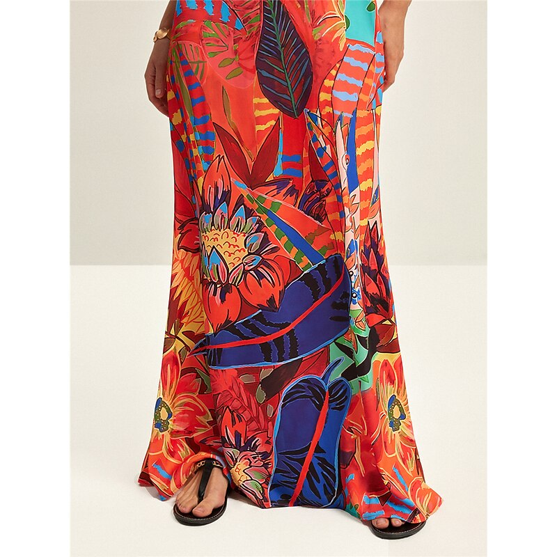 Tropical Print Summer Fashion Vacation Maxi Dress3