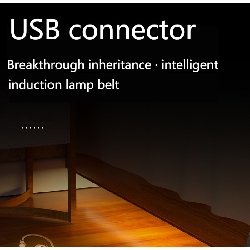 2M 240 LEDs Motion Sensor Flexible Light Strip Intelligent Sensing Neon Light Strip for Wardrobes, Wine Cabinets, Under Bed Lighting – Warm White, USB Powered4