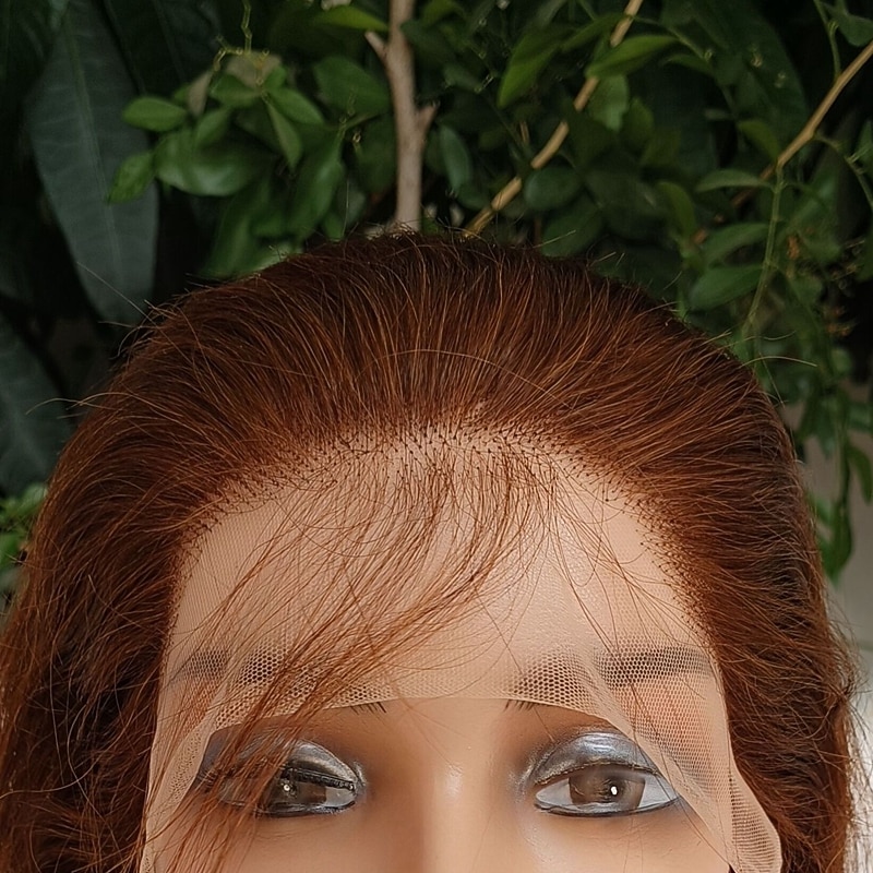 Ishow Hair Chocolate Brown front lace Live wig Women's Body Wave HD Transparent 360 full lace front wig 10-30inch4