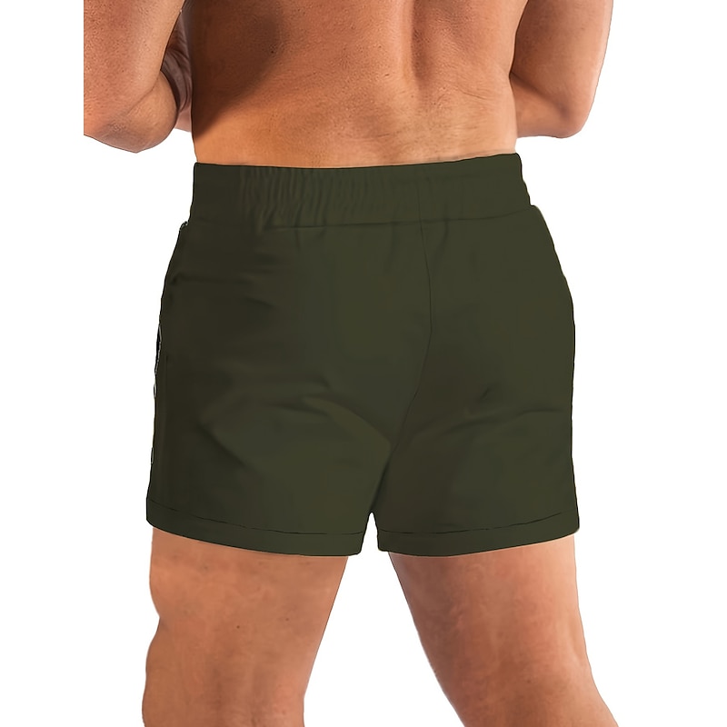 Men's Athletic Shorts Running Shorts Gym Shorts Sports Going out Weekend Breathable Quick Dry Running Casual Pocket Drawstring Elastic Waist Plain Knee Length Gymnatics Activewear Black Royal Blue2