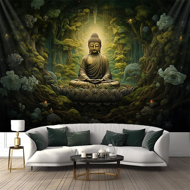 Fantasy Buddha Hanging Tapestry Wall Art Large Tapestry Mural Decor Photograph Backdrop Blanket Curtain Home Bedroom Living Room Decoration2