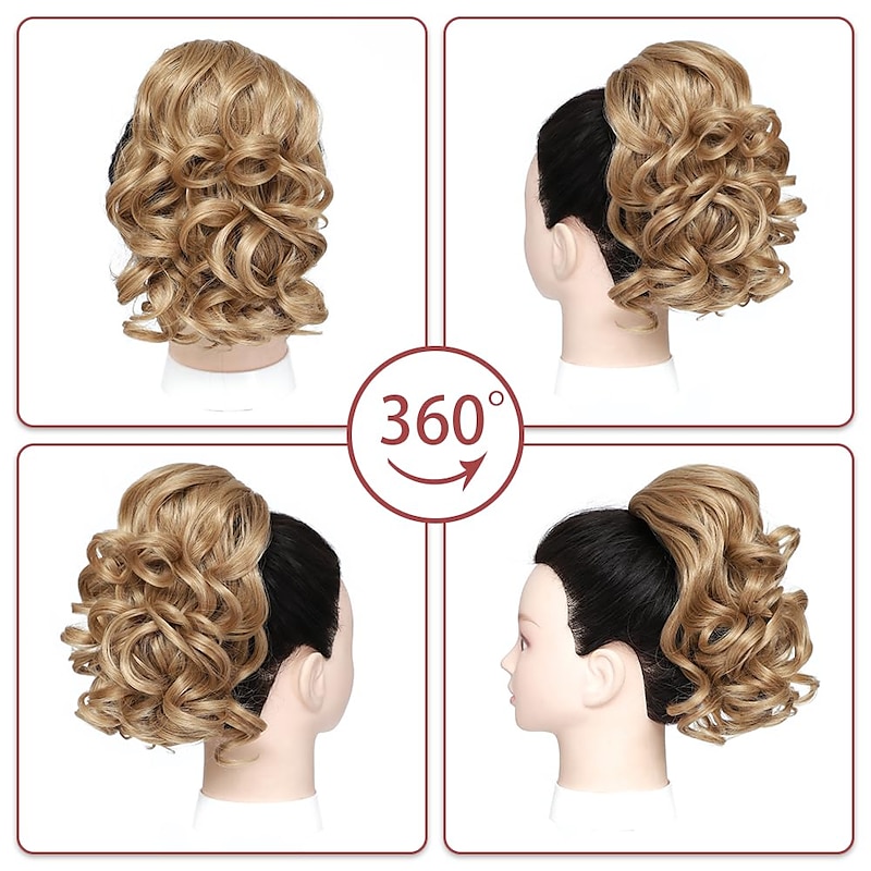 Short Ponytail Extension10 inch Wavy Drawstring Ponytail with Clip in Hairpieces Synthetic Short Drawstring Pony Tail for Women3