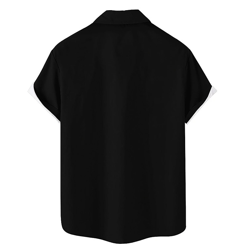 Men's American US Flag Shirt Western Shirt Button Up Shirt Short Sleeve Casual Daily Wear Going out Weekend Autumn / Fall Turndown Print Button-Down Black Red Blue4