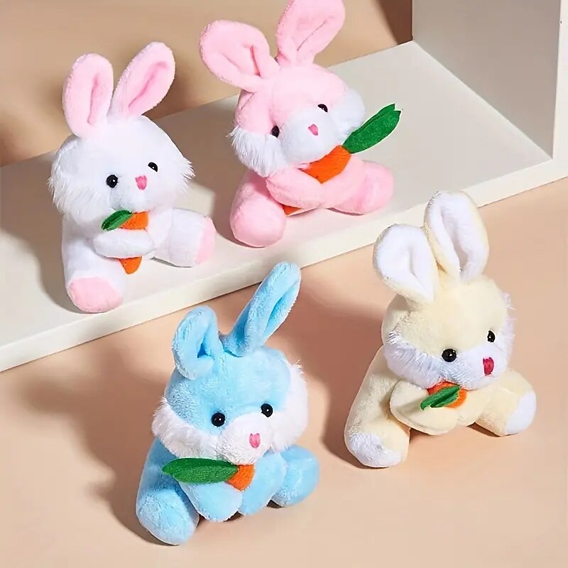 1pc Random Color Cute Rabbit Design Pet Grinding Teeth Squeaky Plush Toy Durable Chew Toy For Dog Interactive Supply4