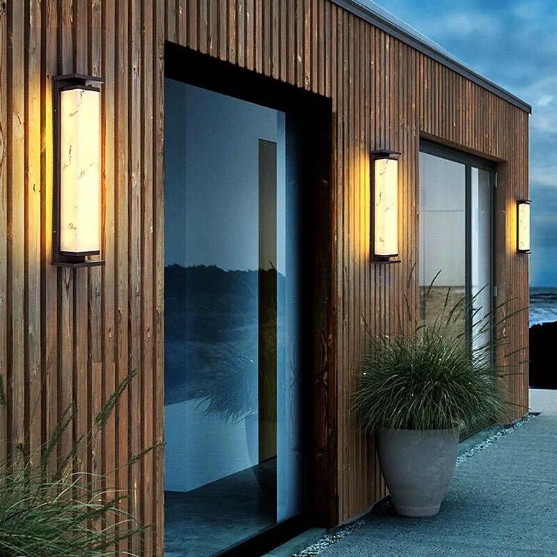 Outdoor Wall Lamp Marble Long Bar Gate Light Waterproof Corridor Outdoor Wall Light,Garden Wall Lamp,Outdoor Villa Exterior Wall Light3