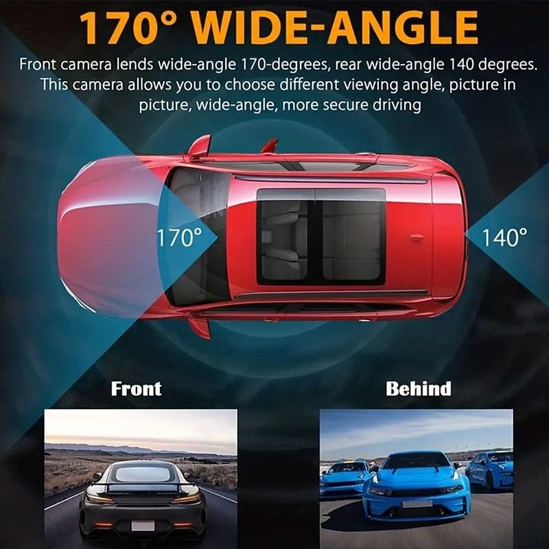 4 Inch Dash Cam 1080P Car DVR Camera Touch Screen Dual-Lens Video Recorder Cycle Recording Video WIFI Driving Recorder4