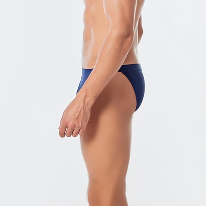 Men's Swim Shorts Swim Briefs Beach Swimming Pool Party Breathable Quick Dry Elastic Waist Plain Short Sport Casual Activewear Black White Micro-elastic2